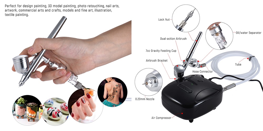 SP1477 TD07AC + 130 Double Action Air Pump Spray Pen- Black SP1477 TD07AC + 130 Double Action Air Pump Spray Pen- Black