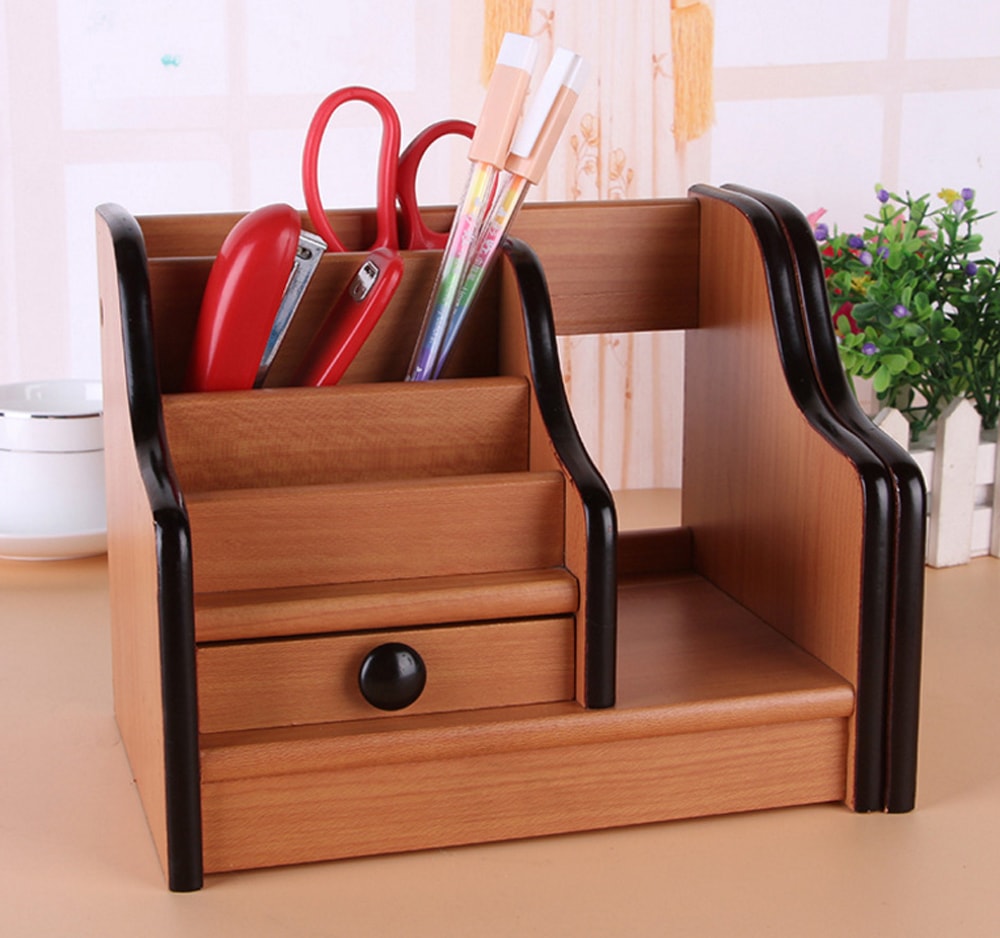 Wood Storage Box Multifunctional Decoration- Deep Brown Wood Storage Box Multifunctional Decoration- Deep Brown