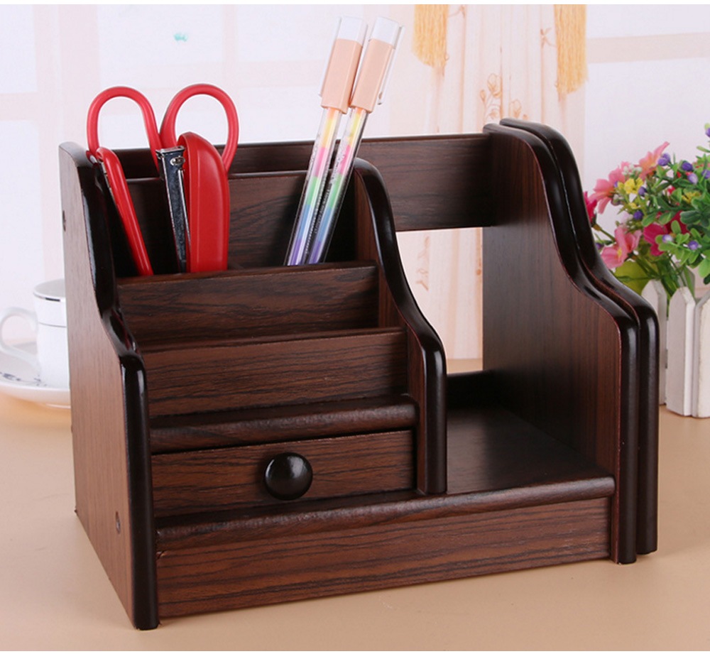 Wood Storage Box Multifunctional Decoration- Deep Brown Wood Storage Box Multifunctional Decoration- Deep Brown