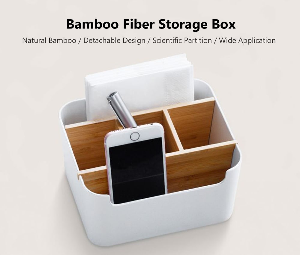 Bamboo Fiber Partition Large Capacity Storage Box from Xiaomi youpin- White Bamboo Fiber Partition Large Capacity Storage Box from Xiaomi youpin- White