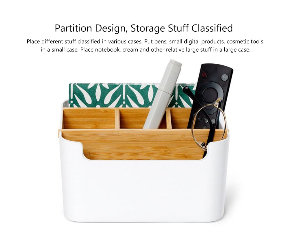 Bamboo Fiber Partition Large Capacity Storage Box from Xiaomi youpin- White Bamboo Fiber Partition Large Capacity Storage Box from Xiaomi youpin- White