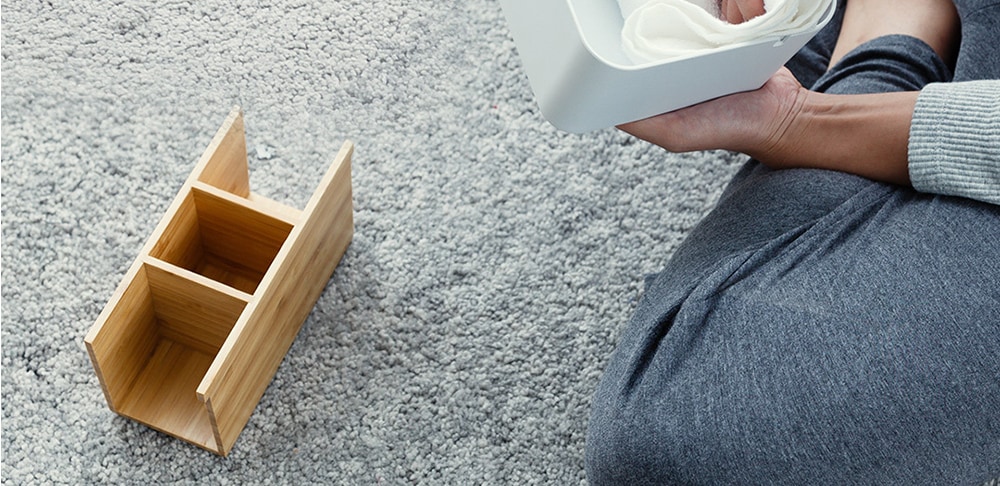 Bamboo Fiber Partition Large Capacity Storage Box from Xiaomi youpin- White Bamboo Fiber Partition Large Capacity Storage Box from Xiaomi youpin- White