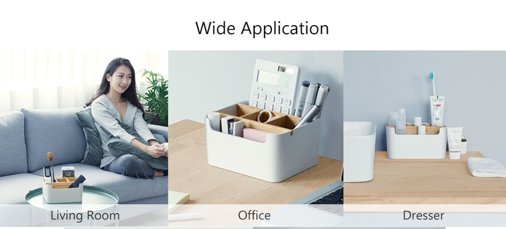 Bamboo Fiber Partition Large Capacity Storage Box from Xiaomi youpin- White Bamboo Fiber Partition Large Capacity Storage Box from Xiaomi youpin- White