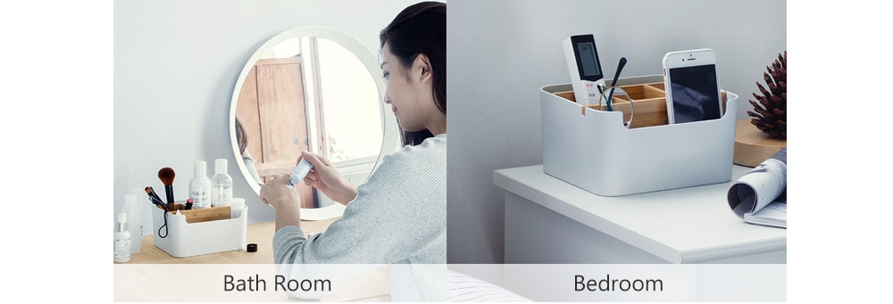 Bamboo Fiber Partition Large Capacity Storage Box from Xiaomi youpin- White Bamboo Fiber Partition Large Capacity Storage Box from Xiaomi youpin- White