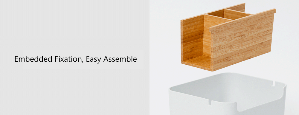 Bamboo Fiber Partition Large Capacity Storage Box from Xiaomi youpin- White Bamboo Fiber Partition Large Capacity Storage Box from Xiaomi youpin- White