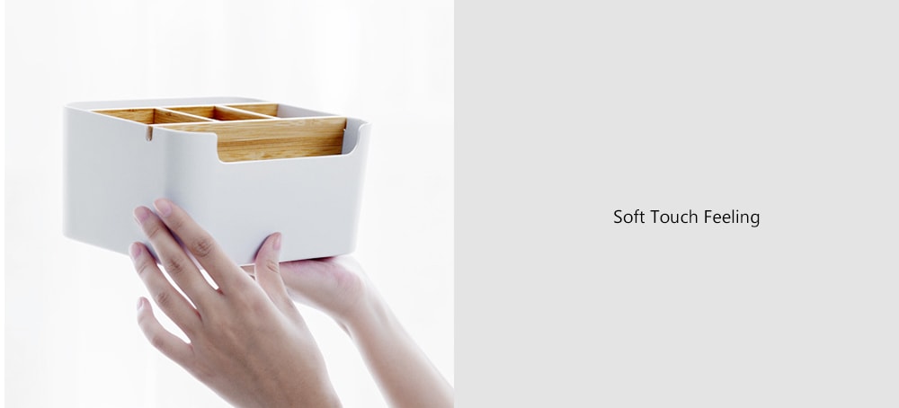 Bamboo Fiber Partition Large Capacity Storage Box from Xiaomi youpin- White Bamboo Fiber Partition Large Capacity Storage Box from Xiaomi youpin- White