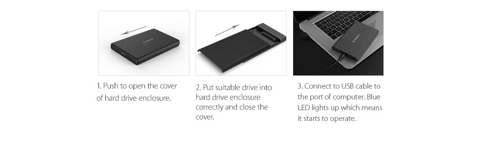 ORICO 2.5 inch USB 3.0 External Hard Drive Enclosure for HDD / SSD- Jet Black ORICO 2.5 inch USB 3.0 External Hard Drive Enclosure for HDD / SSD- Jet Black