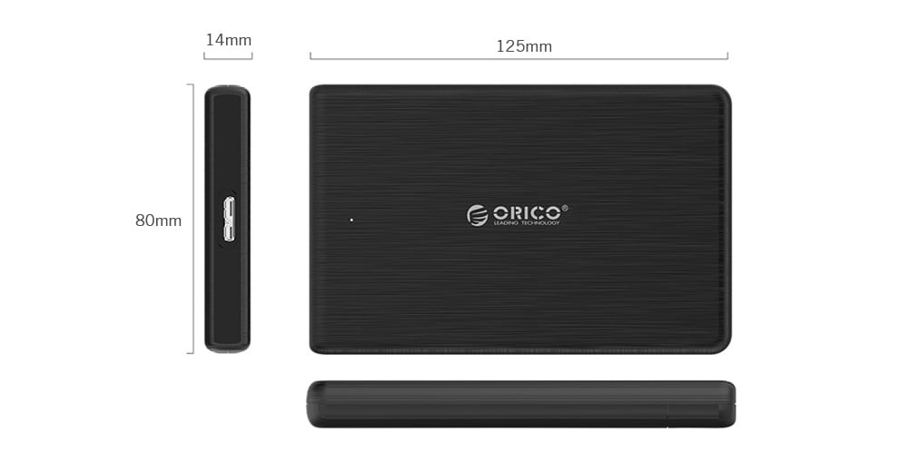 ORICO 2.5 inch USB 3.0 External Hard Drive Enclosure for HDD / SSD- Jet Black ORICO 2.5 inch USB 3.0 External Hard Drive Enclosure for HDD / SSD- Jet Black