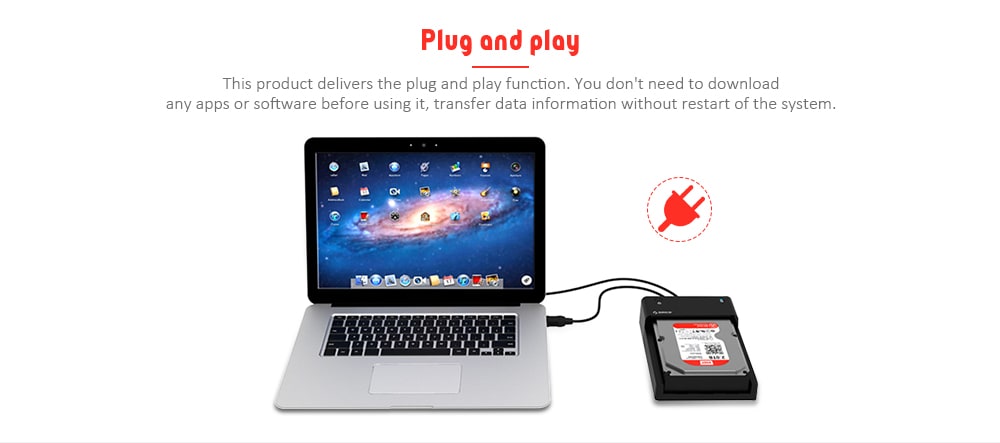 ORICO 6518US3 - V1 USB 3.0 3.5 inch SATA HDD Hard Drive Disk External Enclosure Case- Black EU Plug ORICO 6518US3 - V1 USB 3.0 3.5 inch SATA HDD Hard Drive Disk External Enclosure Case- Black EU Plug