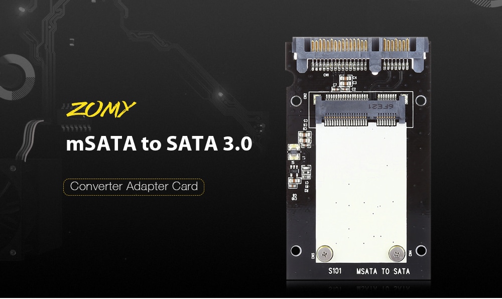 ZOMY mSATA to SATA 3.0 Converter SSD Adapter Card- Black ZOMY mSATA to SATA 3.0 Converter SSD Adapter Card- Black