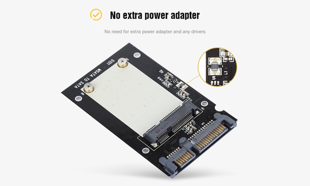 ZOMY mSATA to SATA 3.0 Converter SSD Adapter Card- Black ZOMY mSATA to SATA 3.0 Converter SSD Adapter Card- Black