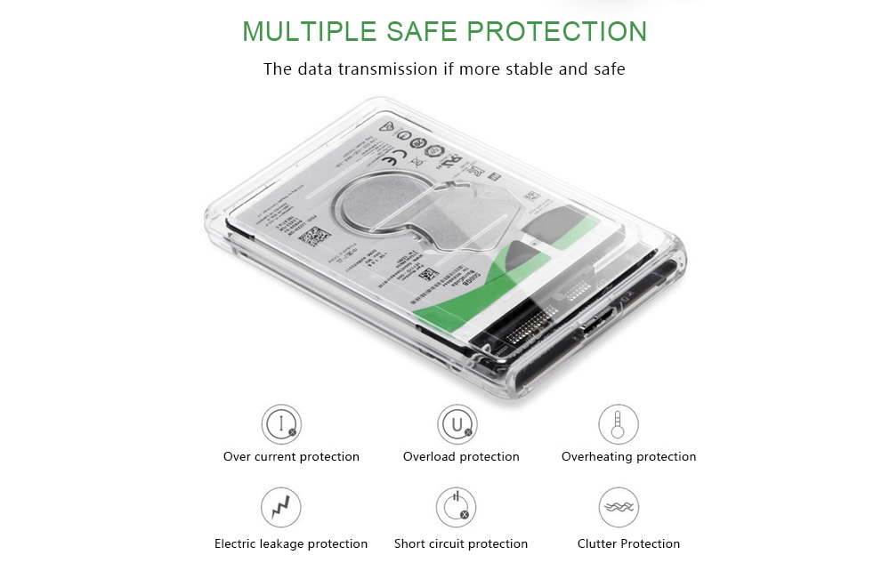 USB3.0 2.5 inch Serial Port SATA Solid State SSD Transparent Mechanical Mobile Hard Disk Box- Transparent USB3.0 2.5 inch Serial Port SATA Solid State SSD Transparent Mechanical Mobile Hard Disk Box- Transparent