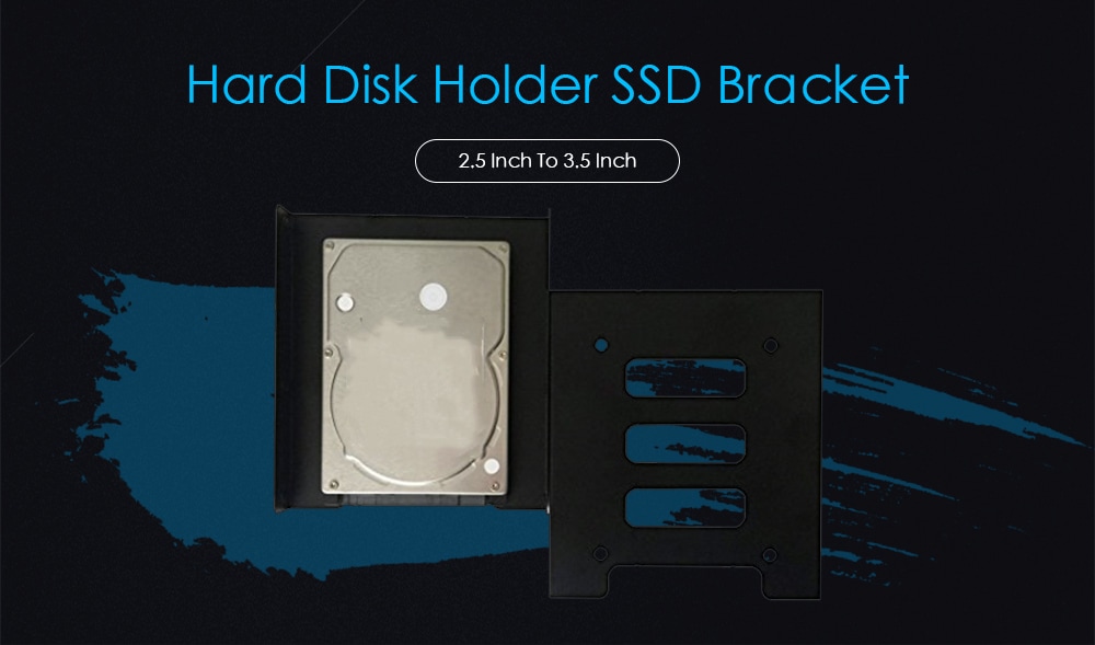 SpedCrd 2.5 Inch To 3.5 Inch Hard Disk Holder SSD Bracket with 8pcs Screw- Black SpedCrd 2.5 Inch To 3.5 Inch Hard Disk Holder SSD Bracket with 8pcs Screw- Black