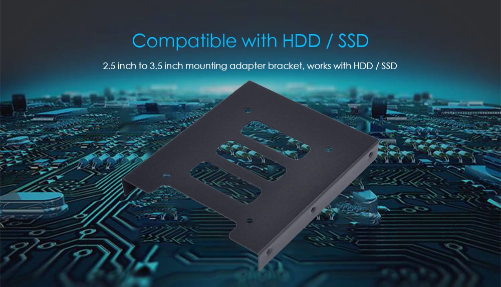 SpedCrd 2.5 Inch To 3.5 Inch Hard Disk Holder SSD Bracket with 8pcs Screw- Black SpedCrd 2.5 Inch To 3.5 Inch Hard Disk Holder SSD Bracket with 8pcs Screw- Black