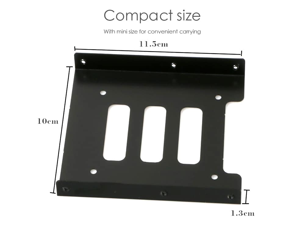 SpedCrd 2.5 Inch To 3.5 Inch Hard Disk Holder SSD Bracket with 8pcs Screw- Black SpedCrd 2.5 Inch To 3.5 Inch Hard Disk Holder SSD Bracket with 8pcs Screw- Black