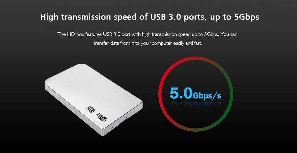 W25S30 2.5 inch USB 3.0 SATA Hard Drive HDD Enclosure Case - Black W25S30 2.5 inch USB 3.0 SATA Hard Drive HDD Enclosure Case - Black