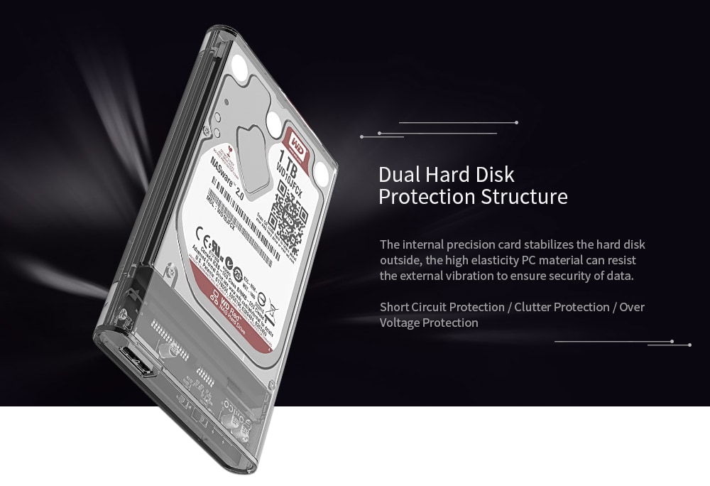 ORICO 2139C3 2.5 inch Transparent Hard Drive Enclosure for HDD / SSD Connectivity- Transparent Type-C ORICO 2139C3 2.5 inch Transparent Hard Drive Enclosure for HDD / SSD Connectivity- Transparent Type-C