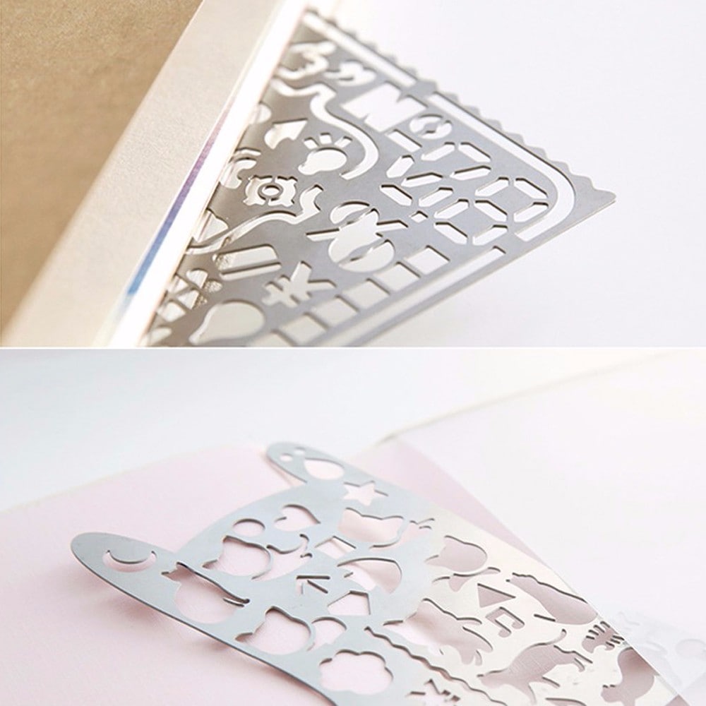 Stainless Steel Drawing Ruler Painting Stencil Scale Template - Silver Style3 Stainless Steel Drawing Ruler Painting Stencil Scale Template - Silver Style3