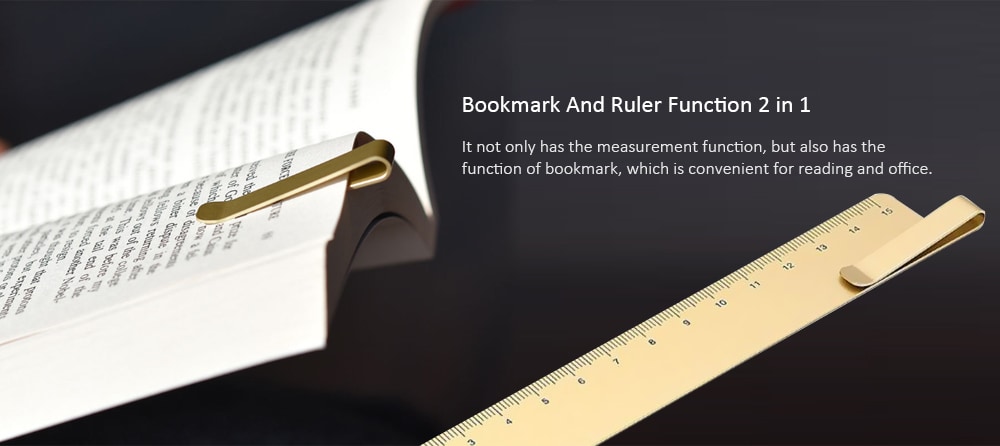 RUMA Metal Bookmark Ruler Multi-Function Metal Scale from Xiaomi youpin- Champagne Gold RUMA Metal Bookmark Ruler Multi-Function Metal Scale from Xiaomi youpin- Champagne Gold
