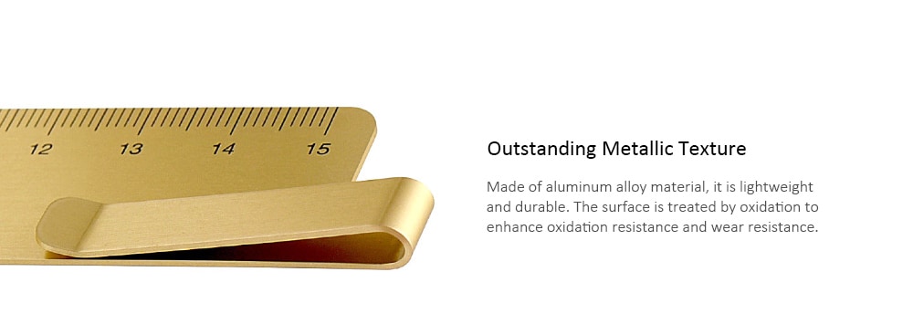 RUMA Metal Bookmark Ruler Multi-Function Metal Scale from Xiaomi youpin- Champagne Gold RUMA Metal Bookmark Ruler Multi-Function Metal Scale from Xiaomi youpin- Champagne Gold