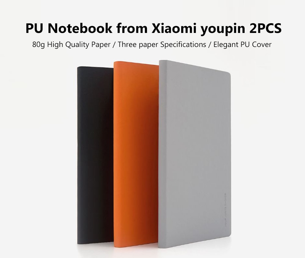 PU Notebook from Xiaomi youpin 2PCS- Gray PU Notebook from Xiaomi youpin 2PCS- Gray