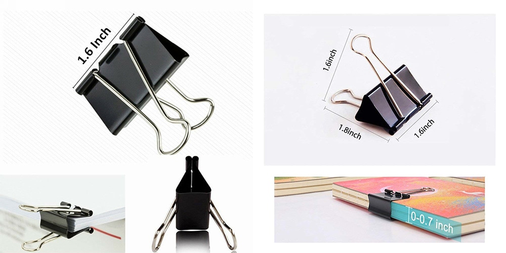 Document Paper Clamp Spring-tight Binder Clip 60PCS / Set- Black Document Paper Clamp Spring-tight Binder Clip 60PCS / Set- Black