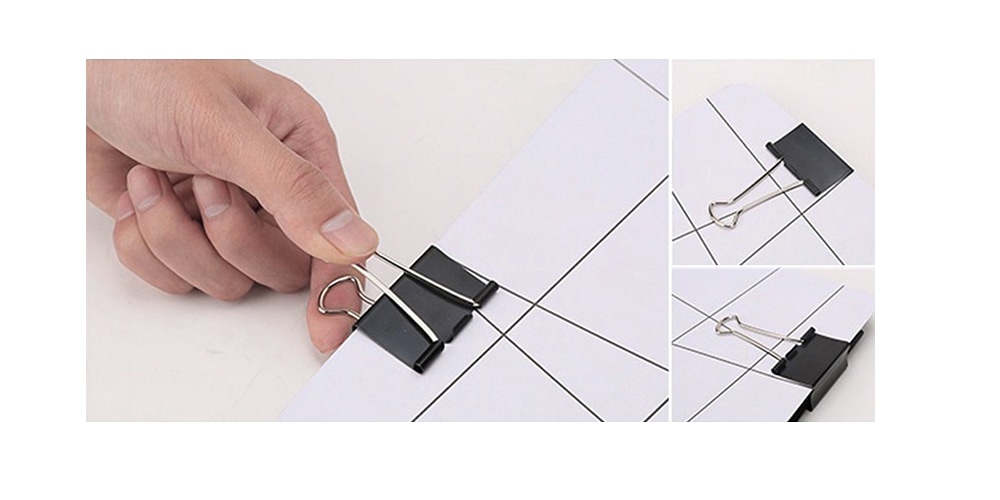Document Paper Clamp Spring-tight Binder Clip 60PCS / Set- Black Document Paper Clamp Spring-tight Binder Clip 60PCS / Set- Black