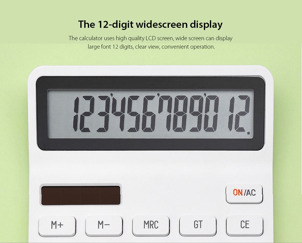 Solar Desktop Calculator from Xiaomi youpin- White Solar Desktop Calculator from Xiaomi youpin- White