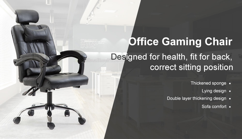 PU Office Gaming Massage Chair Ergonomic Computer Chair- White PU Office Gaming Massage Chair Ergonomic Computer Chair- White