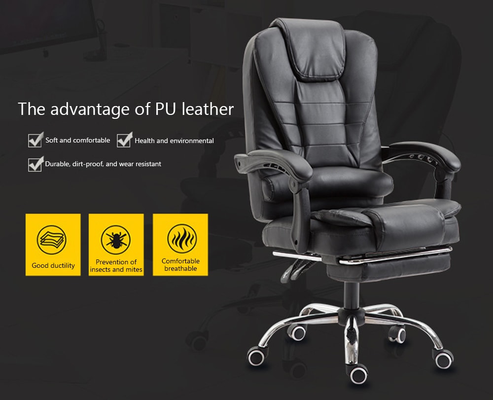 PU Office Gaming Chair- White PU Office Gaming Chair- White