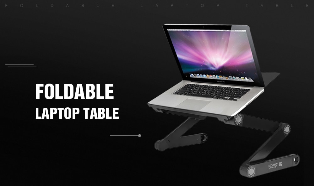 Portable Adjustable Aluminum Laptop Desk- Black Portable Adjustable Aluminum Laptop Desk- Black