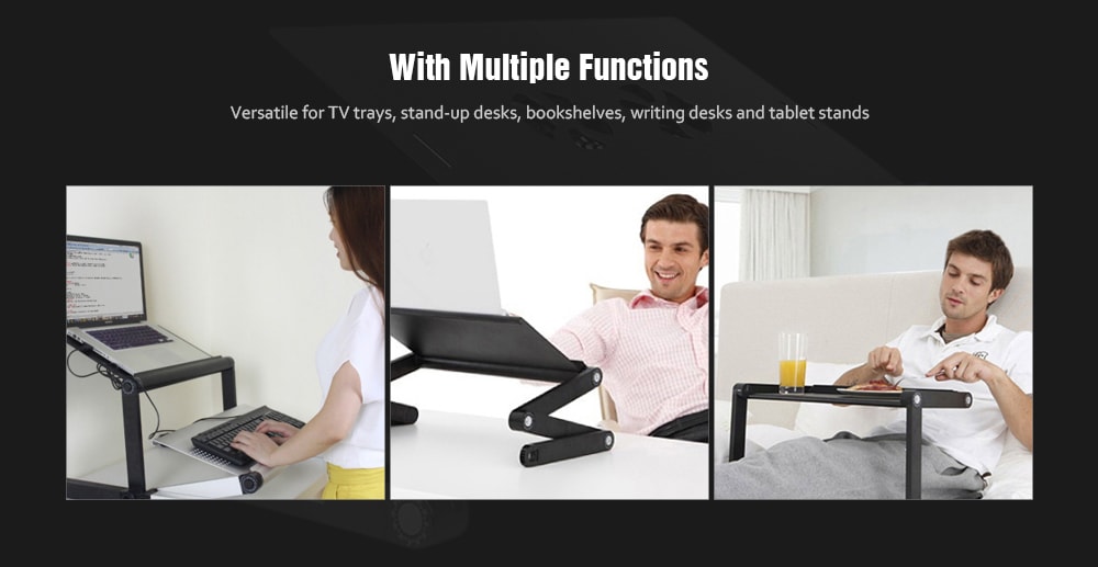 Portable Adjustable Aluminum Laptop Desk- Black Portable Adjustable Aluminum Laptop Desk- Black