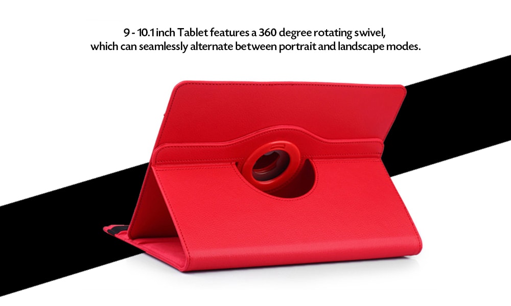 Universal Protective Cover Folio Case with Built-in 360 Rotating Stand for 9 - 10.1 inch Tablets- Love Red Universal Protective Cover Folio Case with Built-in 360 Rotating Stand for 9 - 10.1 inch Tablets- Love Red