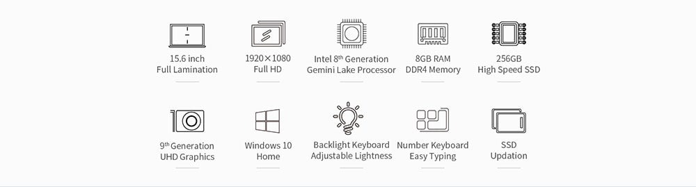 Teclast F15 Notebook 15.6 inch Windows 10 Home English Version Intel N4100 Quad Core 1.1GHz 8GB RAM 256GB SSD 1.0MP Front Camera Micro HDMI 5500mAh Built-in - Platinum Teclast F15 Notebook 15.6 inch Windows 10 Home English Version Intel N4100 Quad Core 1.1GHz 8GB RAM 256GB SSD 1.0MP Front Camera Micro HDMI 5500mAh Built-in - Platinum