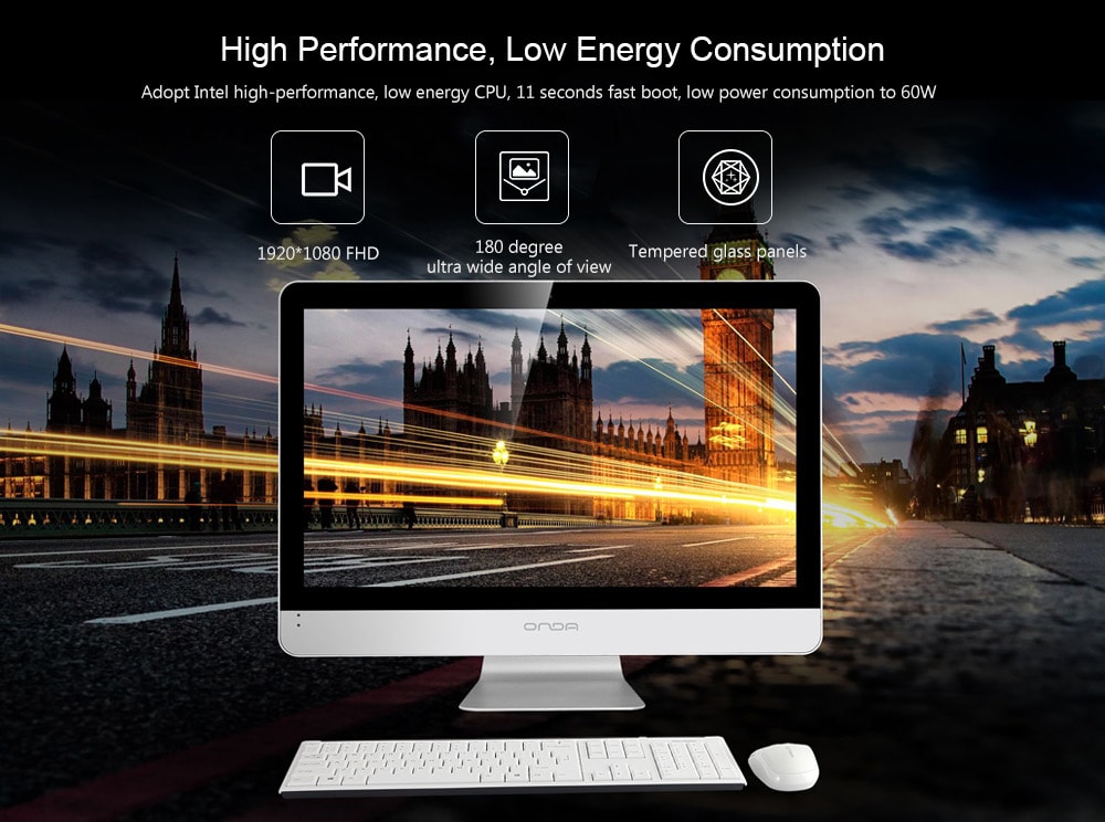 ONDA B225 All-in-one Computer 21.5 inch Intel Core i5-3317U Quad Core 2.42GHz 4GB RAM 120GB SSD 1.2MP Front Camera HDMI 4000mAh Built-in- Silver ONDA B225 All-in-one Computer 21.5 inch Intel Core i5-3317U Quad Core 2.42GHz 4GB RAM 120GB SSD 1.2MP Front Camera HDMI 4000mAh Built-in- Silver