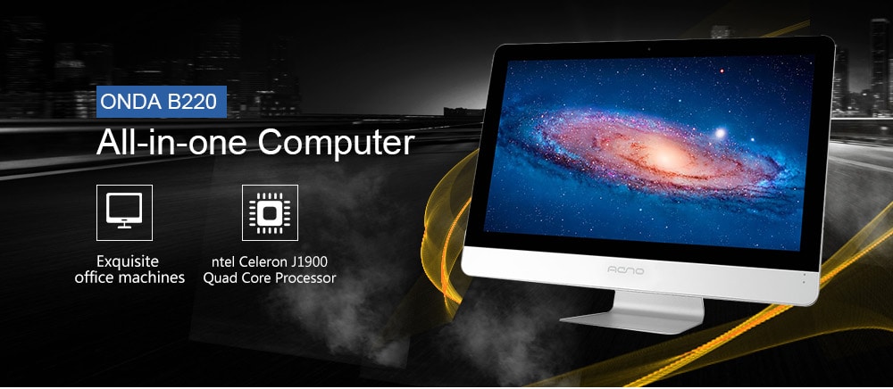 ONDA B220 All-in-one Computer 21.5 inch Intel Celeron J1900 Quad Core 2.42GHz 4GB RAM 128GB SSD 1.2MP Front Camera HDMI 4000mAh Built-in- Silver ONDA B220 All-in-one Computer 21.5 inch Intel Celeron J1900 Quad Core 2.42GHz 4GB RAM 128GB SSD 1.2MP Front Camera HDMI 4000mAh Built-in- Silver