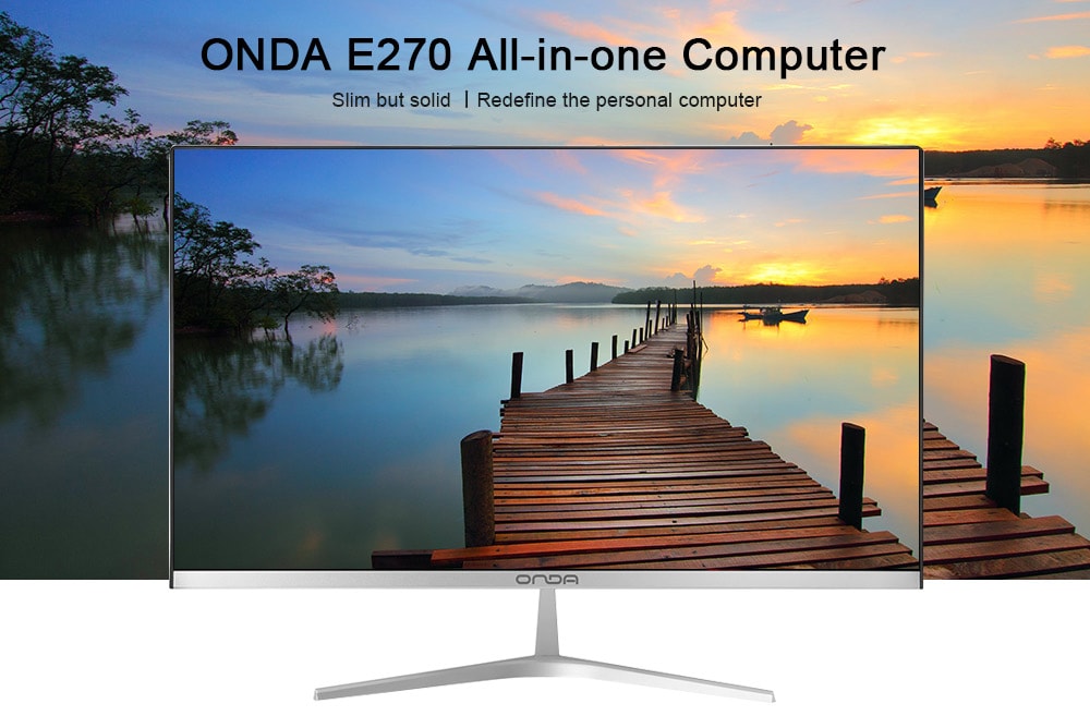 ONDA E270 All-in-one Computer 23.8 inch Intel Celeron J1900 Quad Core 2.42GHz 4GB RAM 120GB SSD 1.2MP Front Camera HDMI 4000mAh Built-in- Silver ONDA E270 All-in-one Computer 23.8 inch Intel Celeron J1900 Quad Core 2.42GHz 4GB RAM 120GB SSD 1.2MP Front Camera HDMI 4000mAh Built-in- Silver
