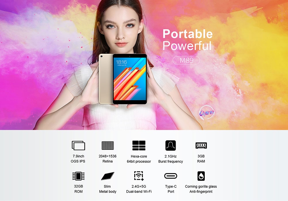 Teclast M89 Tablet PC 7.9 inch Android 7.0 MTK8176 Hexa Core 2.1GHz 3GB RAM 32GB eMMC ROM Double Cameras Dual WiFi HDMI Type-C- Champagne Teclast M89 Tablet PC 7.9 inch Android 7.0 MTK8176 Hexa Core 2.1GHz 3GB RAM 32GB eMMC ROM Double Cameras Dual WiFi HDMI Type-C- Champagne