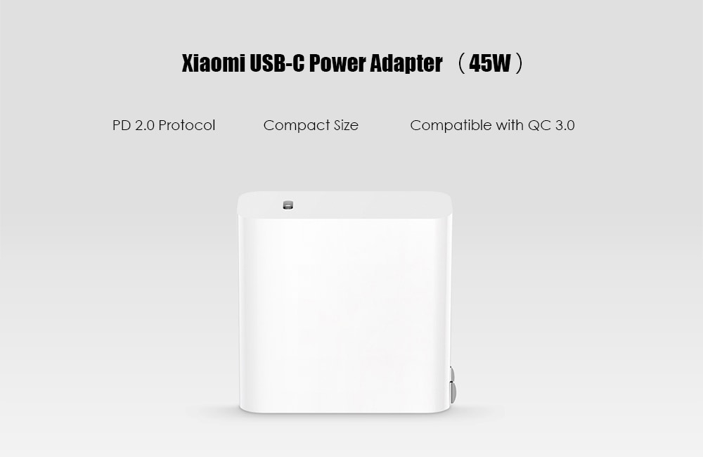 PD 2.0 USB Type-C Power Adapter for Xiaomi 45W Quick Charge 3.0 Gift Cable- White Chinese Plug PD 2.0 USB Type-C Power Adapter for Xiaomi 45W Quick Charge 3.0 Gift Cable- White Chinese Plug