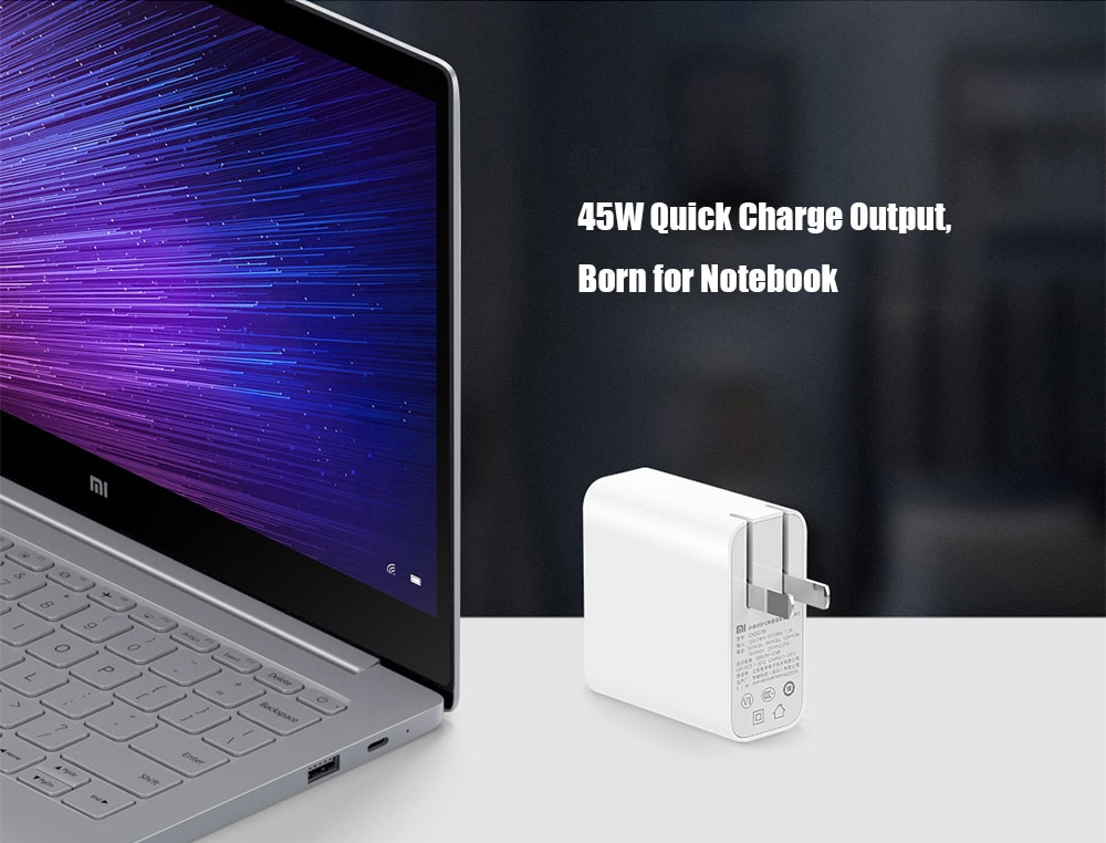 PD 2.0 USB Type-C Power Adapter for Xiaomi 45W Quick Charge 3.0 Gift Cable- White Chinese Plug PD 2.0 USB Type-C Power Adapter for Xiaomi 45W Quick Charge 3.0 Gift Cable- White Chinese Plug