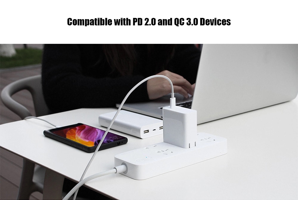 PD 2.0 USB Type-C Power Adapter for Xiaomi 45W Quick Charge 3.0 Gift Cable- White Chinese Plug PD 2.0 USB Type-C Power Adapter for Xiaomi 45W Quick Charge 3.0 Gift Cable- White Chinese Plug