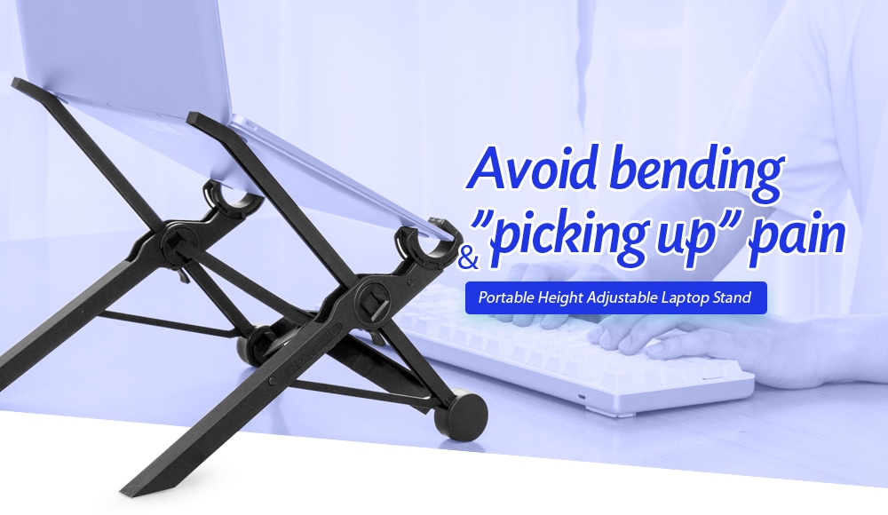 Height Adjustable Notebook Laptop Stand Lift Folding Portable Desktop Computer Holder- Black English manual included Height Adjustable Notebook Laptop Stand Lift Folding Portable Desktop Computer Holder- Black English manual included