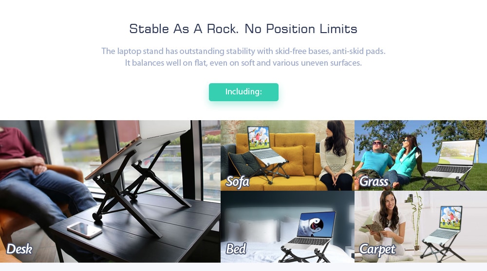 Height Adjustable Notebook Laptop Stand Lift Folding Portable Desktop Computer Holder- Black English manual included Height Adjustable Notebook Laptop Stand Lift Folding Portable Desktop Computer Holder- Black English manual included