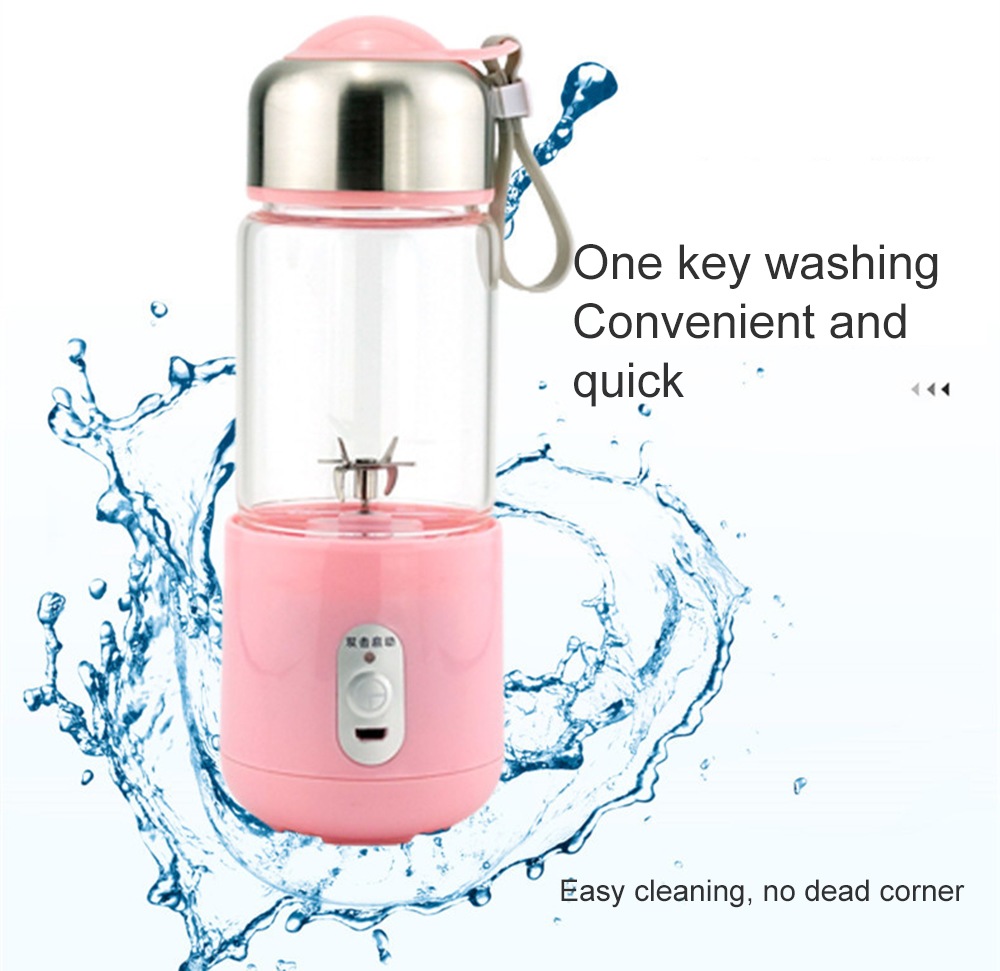 Mini Portable DC Student Electric USB Cordless Accompanying Juicer- Light Pink Mini Portable DC Student Electric USB Cordless Accompanying Juicer- Light Pink