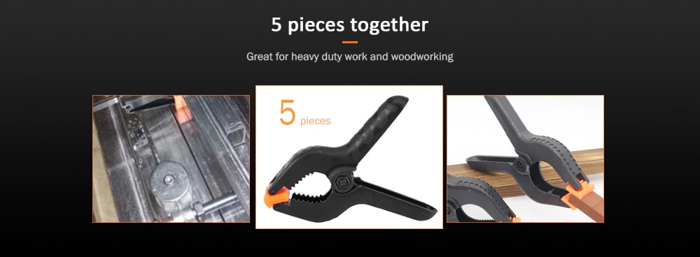 Plastic Spring Clamp A Type Clip for Heavy Duty DIY Woodworking 5PCS - Black S Plastic Spring Clamp A Type Clip for Heavy Duty DIY Woodworking 5PCS - Black S