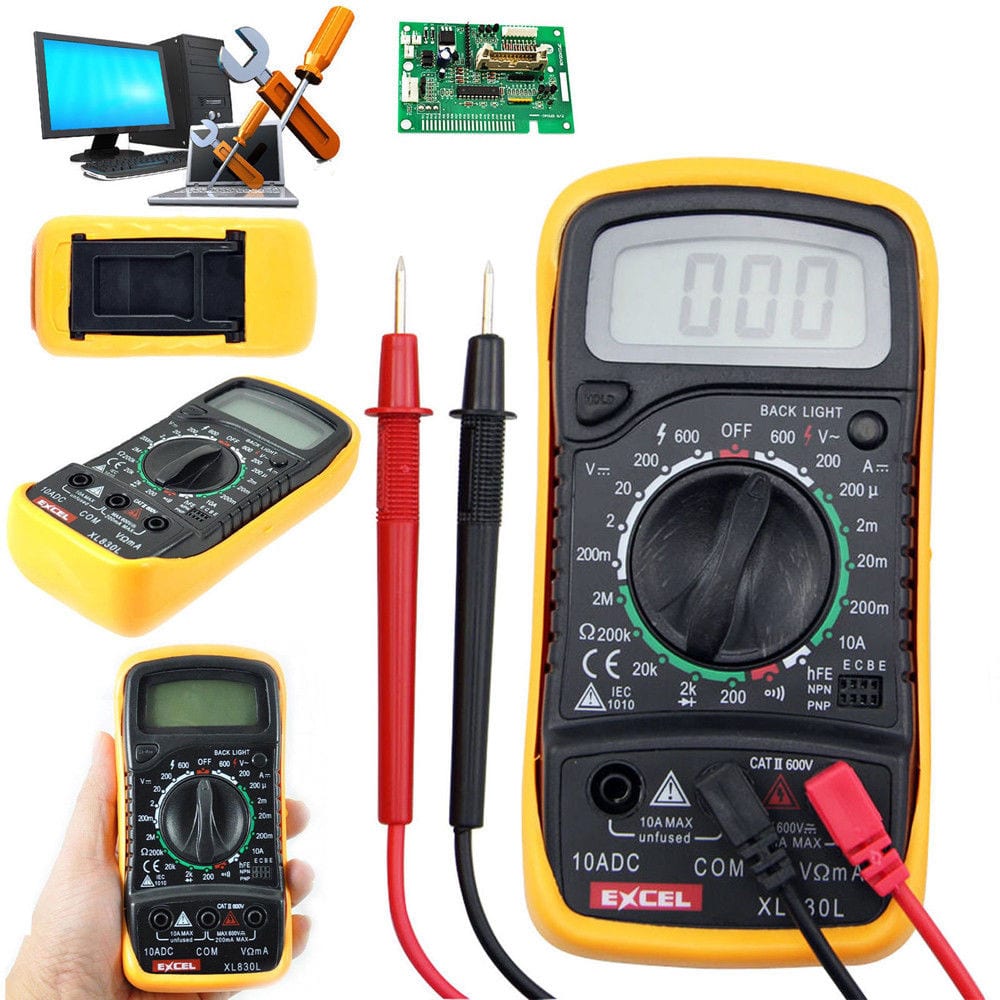 XL830L Digital LCD Multimeter Volt Meter Ammeter Ohmmeter AC DC Tester Meter- BLACK+YELLOW XL830L Digital LCD Multimeter Volt Meter Ammeter Ohmmeter AC DC Tester Meter- BLACK+YELLOW