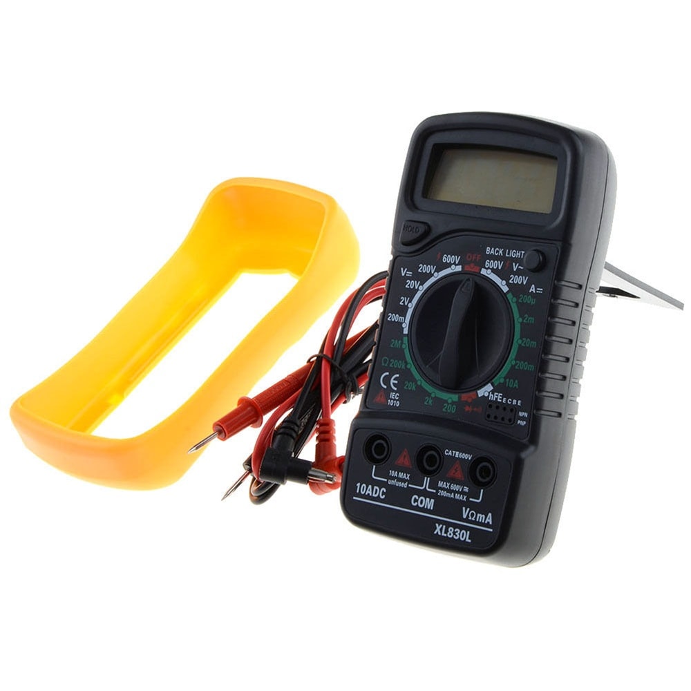XL830L Digital LCD Multimeter Volt Meter Ammeter Ohmmeter AC DC Tester Meter- BLACK+YELLOW XL830L Digital LCD Multimeter Volt Meter Ammeter Ohmmeter AC DC Tester Meter- BLACK+YELLOW