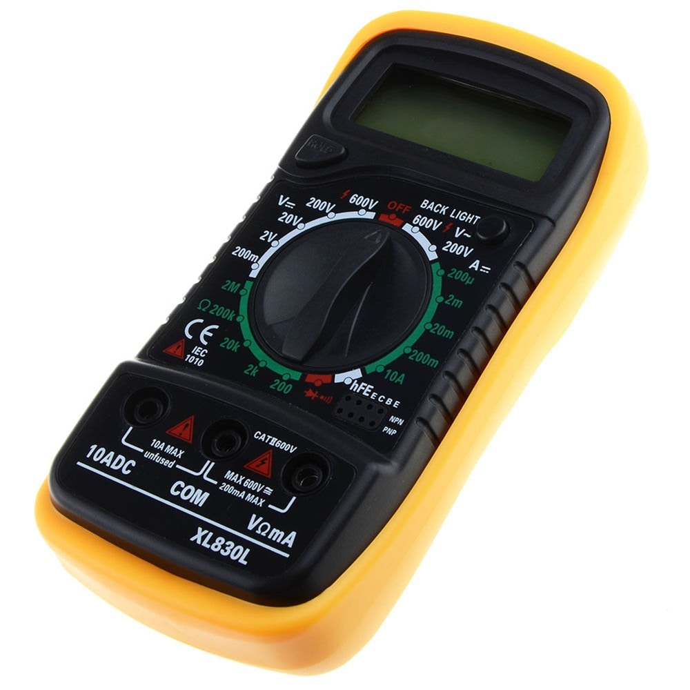 XL830L Digital LCD Multimeter Volt Meter Ammeter Ohmmeter AC DC Tester Meter- BLACK+YELLOW XL830L Digital LCD Multimeter Volt Meter Ammeter Ohmmeter AC DC Tester Meter- BLACK+YELLOW
