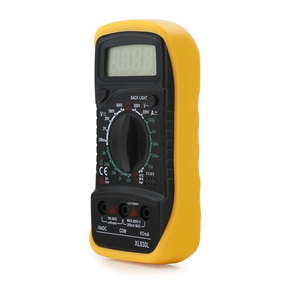 XL830L Digital LCD Multimeter Volt Meter Ammeter Ohmmeter AC DC Tester Meter- BLACK+YELLOW XL830L Digital LCD Multimeter Volt Meter Ammeter Ohmmeter AC DC Tester Meter- BLACK+YELLOW