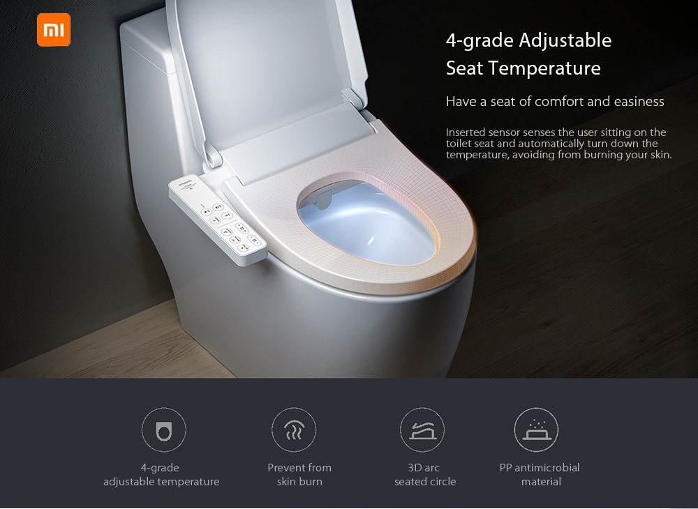 Smartmi Smart Toilet Seat Water Heated Filter Electronic Bidet Spray ( Xiaomi Ecosystem Product )- White Three Pin Chinese Plug Smartmi Smart Toilet Seat Water Heated Filter Electronic Bidet Spray ( Xiaomi Ecosystem Product )- White Three Pin Chinese Plug